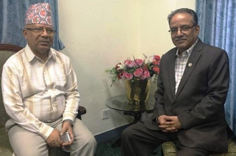 ओलीसँग भेट्नुअघि प्रचण्ड र नेपालबीच खुमलटारमा छलफल